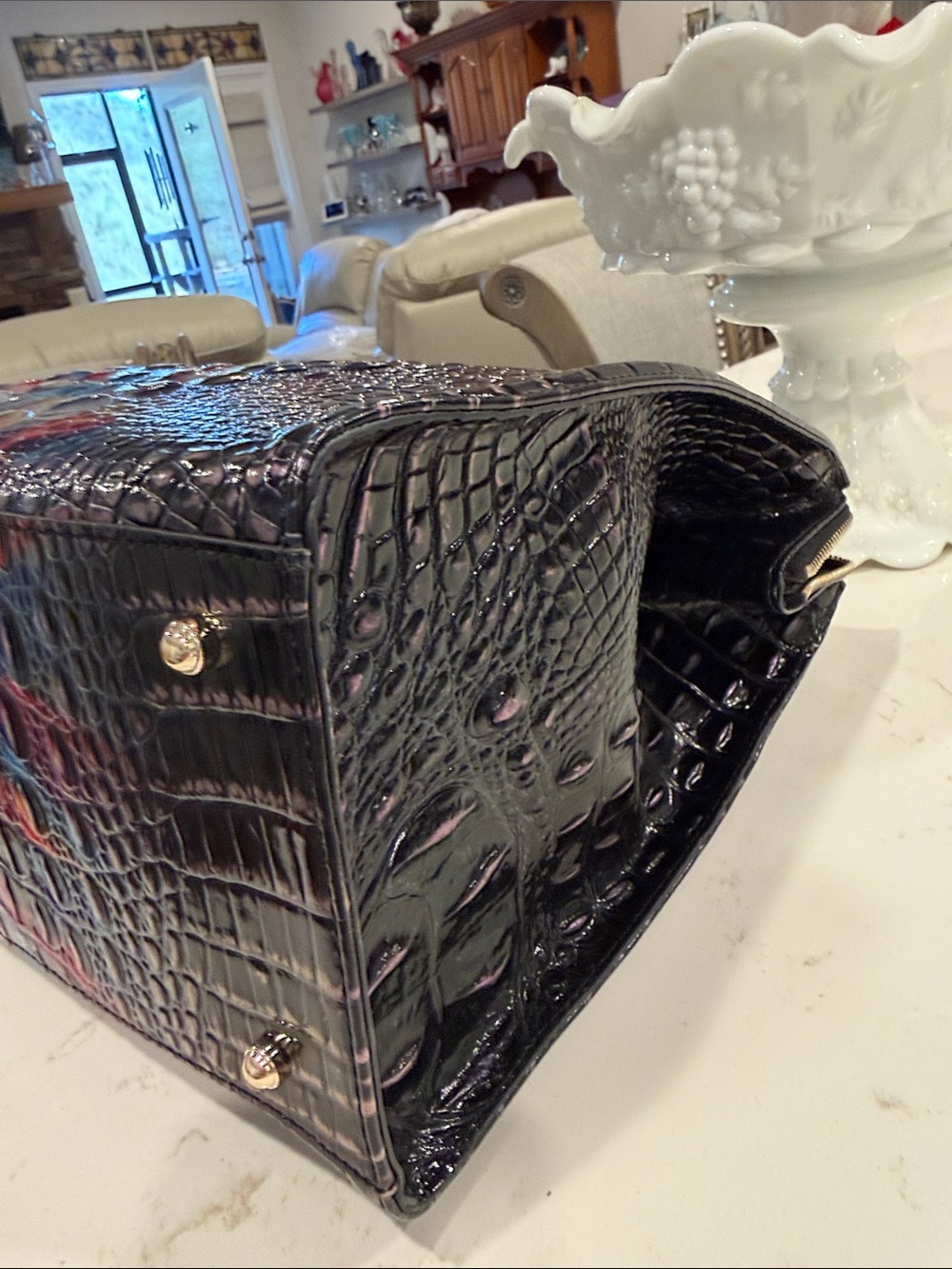 Brahmin Caroline in Black Prism Melbourne with matching Ady Wallet - Picture 6 of 12